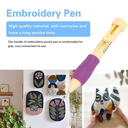 Wukusy Punch Needle DIY craft set with colorful tools and yarn for home improvement embroidery and punch needle projects