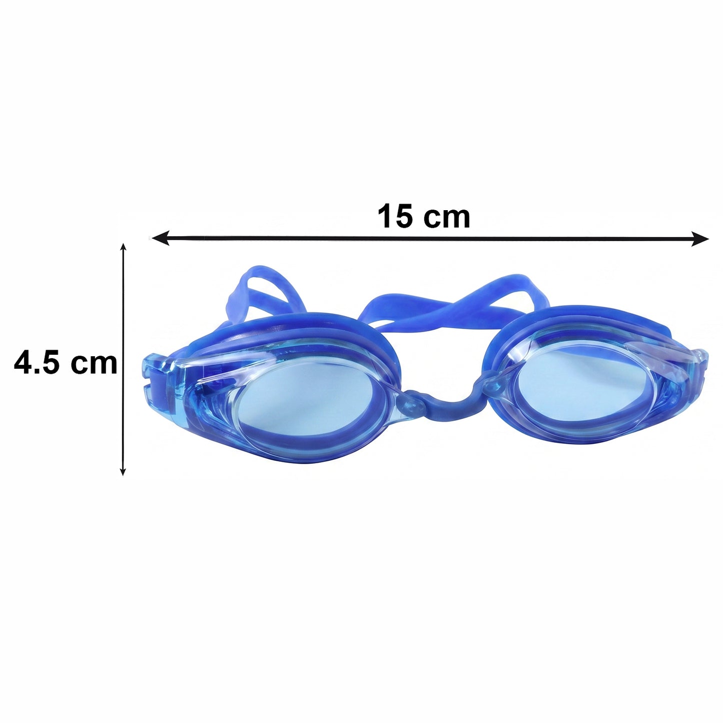 Kids durable swimming goggles with soft cushion seal and adjustable strap, Wukusy brand, showing clear eye coverage and comfortable fit.