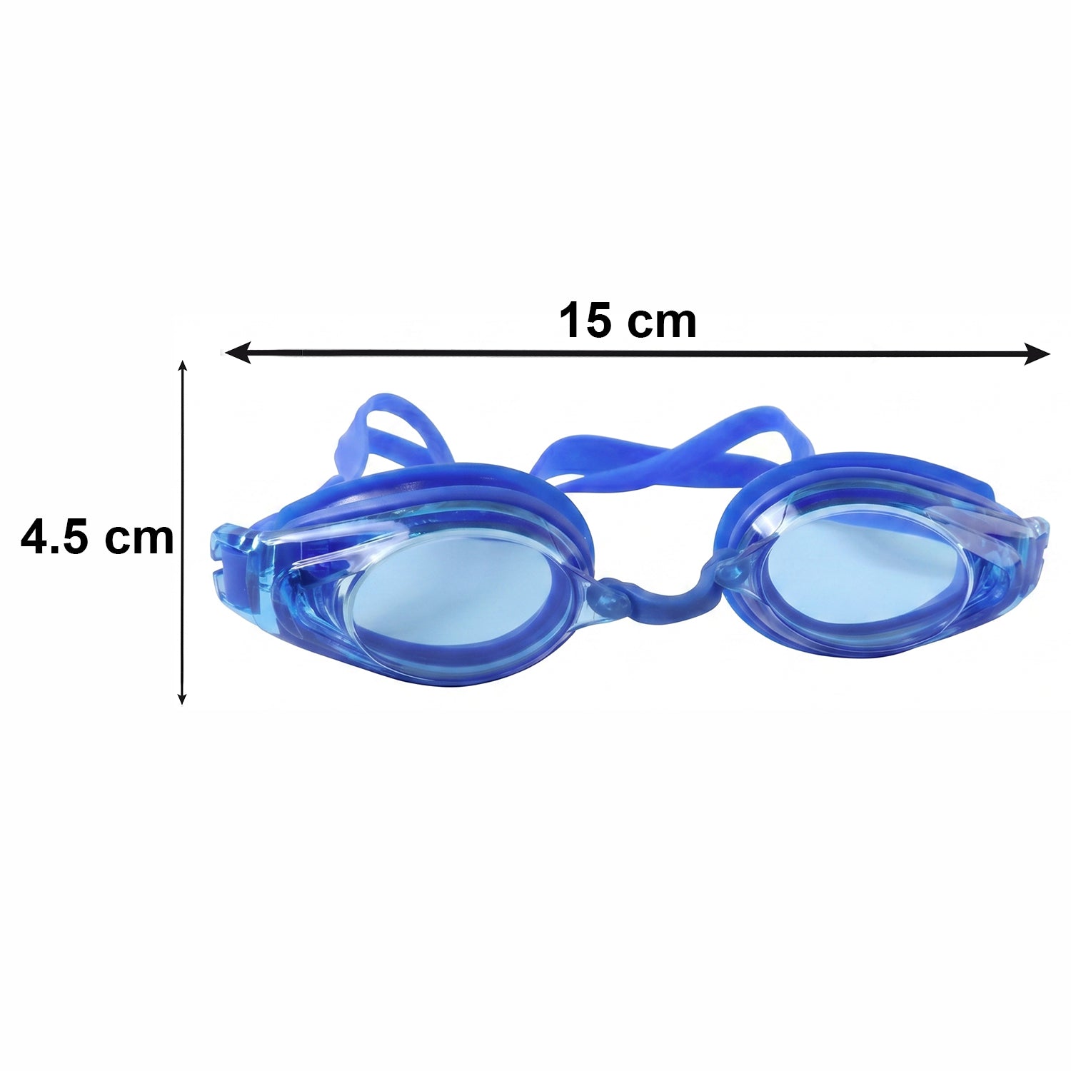 Kids durable swimming goggles with soft cushion seal and adjustable strap, Wukusy brand, showing clear eye coverage and comfortable fit.