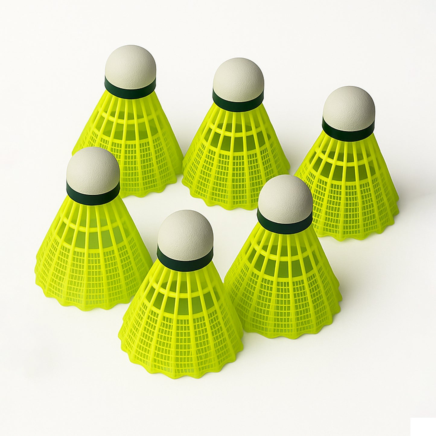 Set of six durable Wukusy feather shuttlecocks for toys and recreational play, featuring natural feathers and sturdy construction.