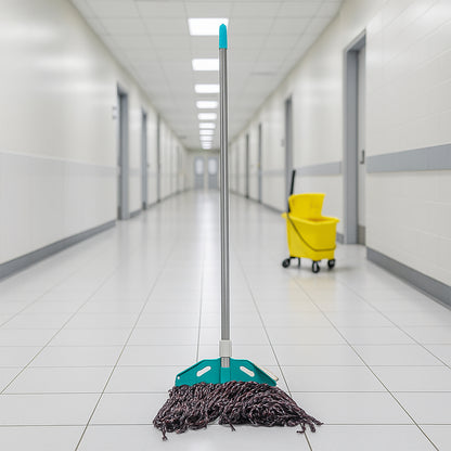 Wukusy premium cotton yarn floor cleaning mop with long handle, ideal for efficient home cleaning and floor maintenance.