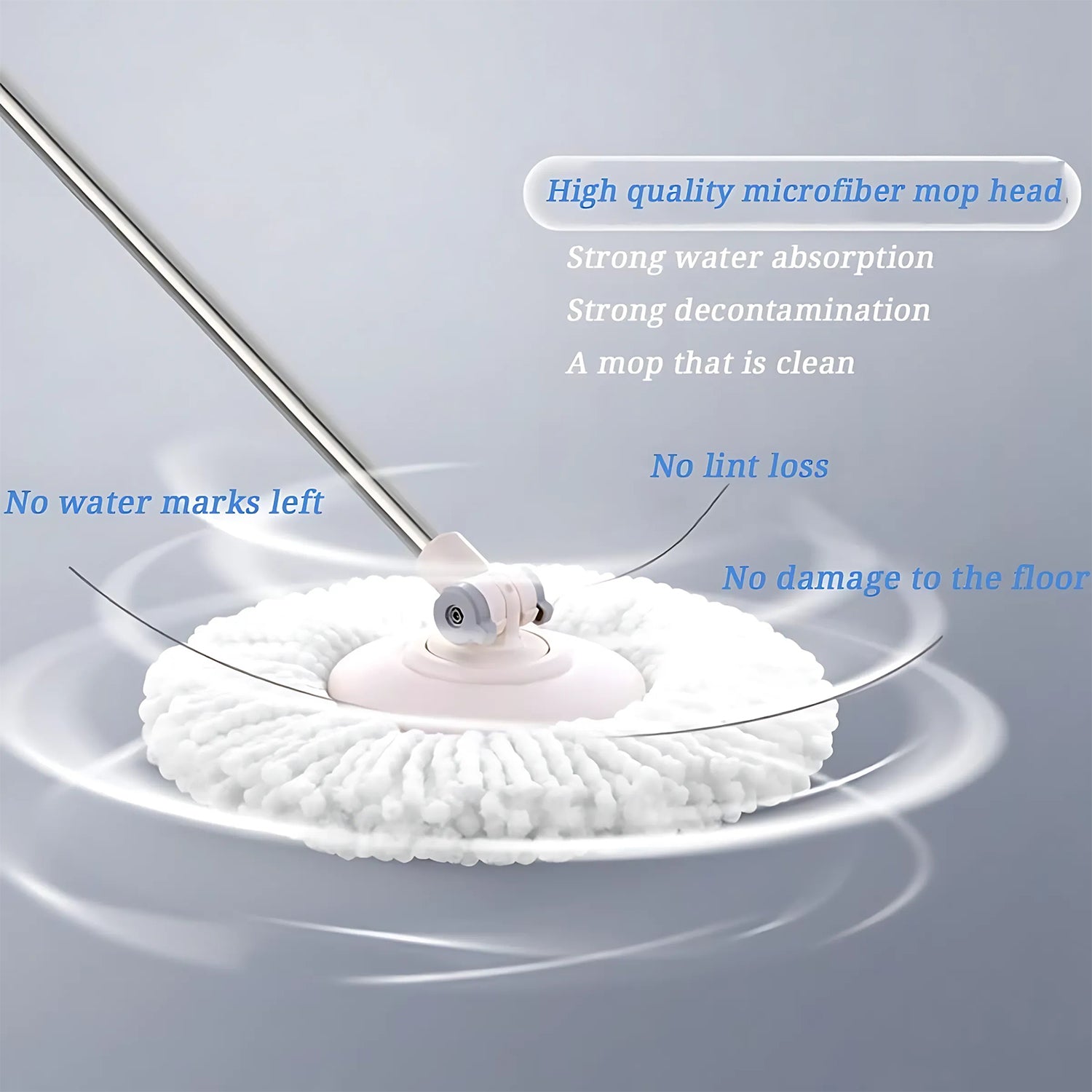 Wukusy microfiber spin mop refill head with 360-degree rotation for effective cleaning, designed for home improvement.