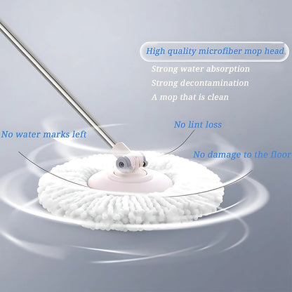 Wukusy microfiber spin mop refill head with 360-degree rotation for effective cleaning, designed for home improvement.