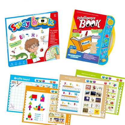 Wukusy musical learning toy book featuring numbers and letters for early education and interactive play.
