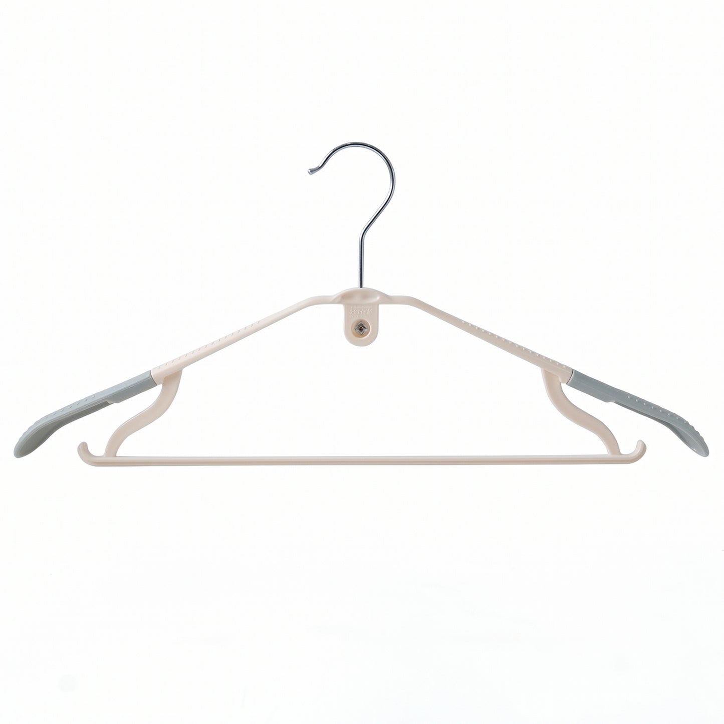 Set of five durable plastic clothes hangers from Wukusy, featuring smooth edges and sturdy design for hanging garments.