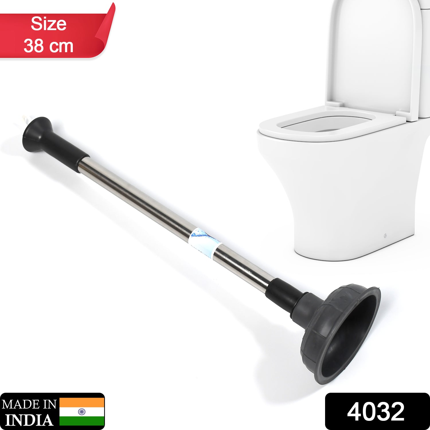 Wukusy 4032 drain unblocker sink and toilet plunger cleaning pump for kitchen and bathroom sink, toilet, and bathroom drain clearing