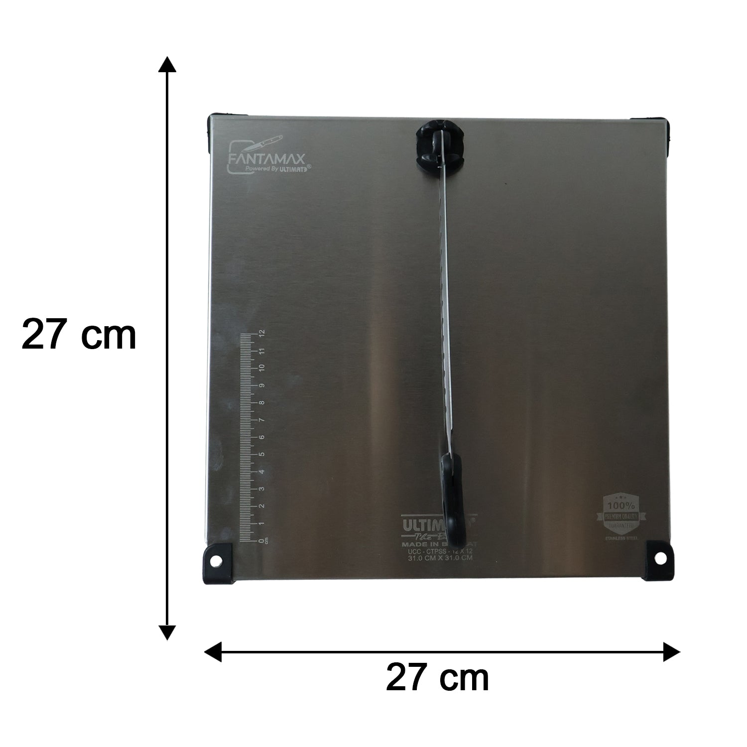 Wukusy stainless steel 2-in-1 cutting and chopping board with knife, kitchen prep surface, and durable design