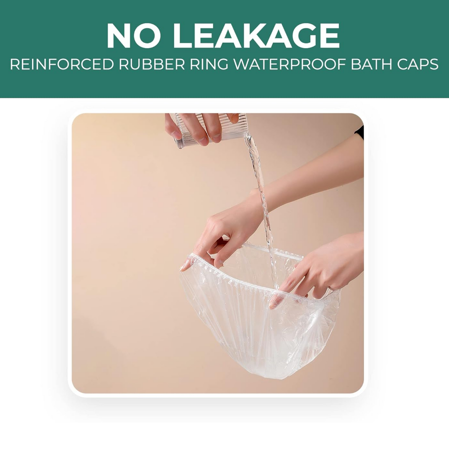 Disposable shower caps for women by Wukusy, set of 20, lightweight and waterproof for hair protection during showers.