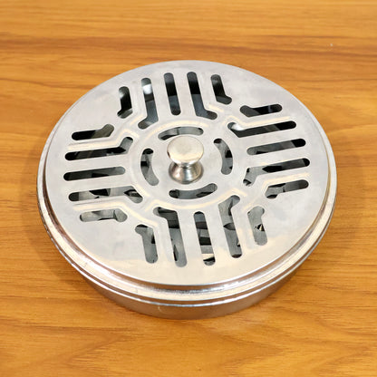 Wukusy stainless steel mosquito coil stand with smoke vent lid, designed to hold mosquito coils safely and improve airflow.