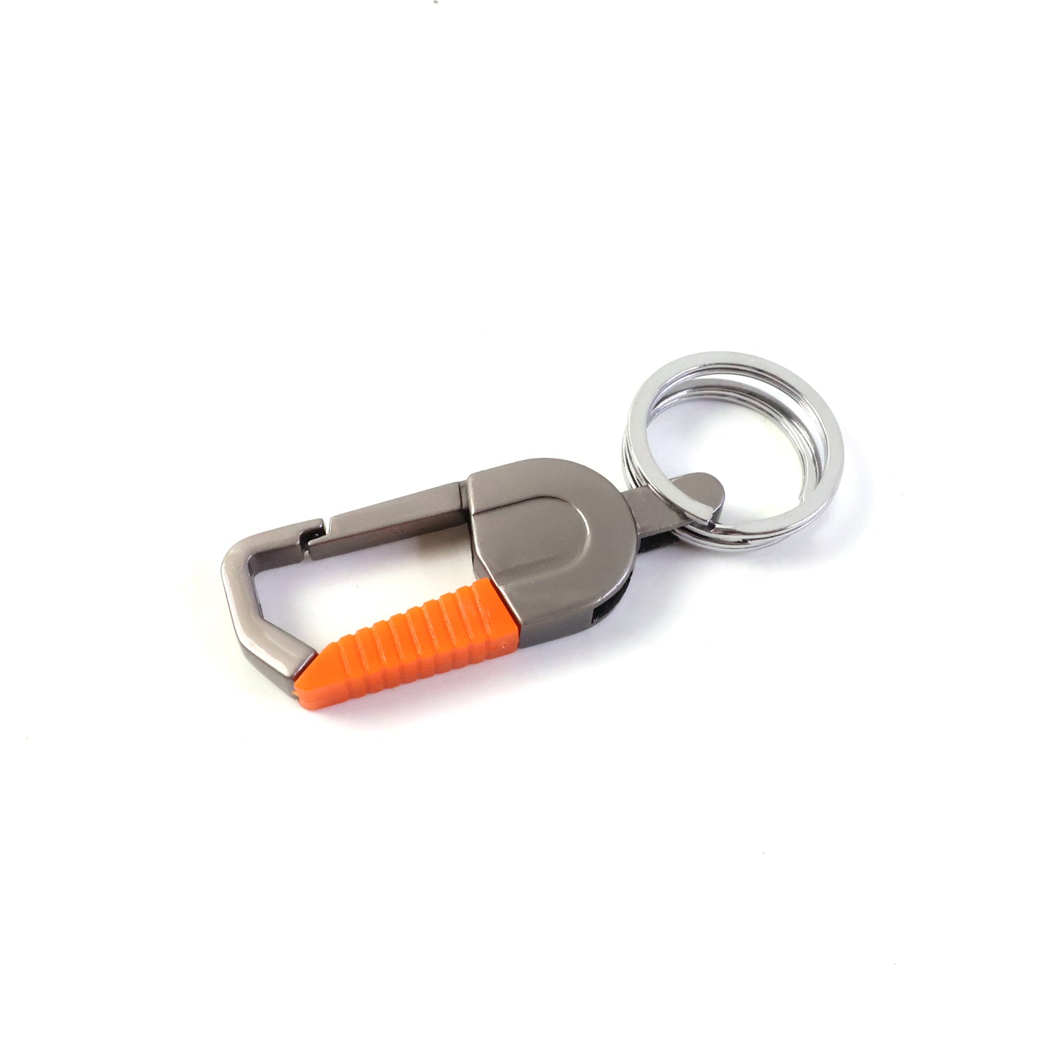 Wukusy heavy-duty metal key holder with carabiner clip and keychain loop, durable and practical for organizing keys