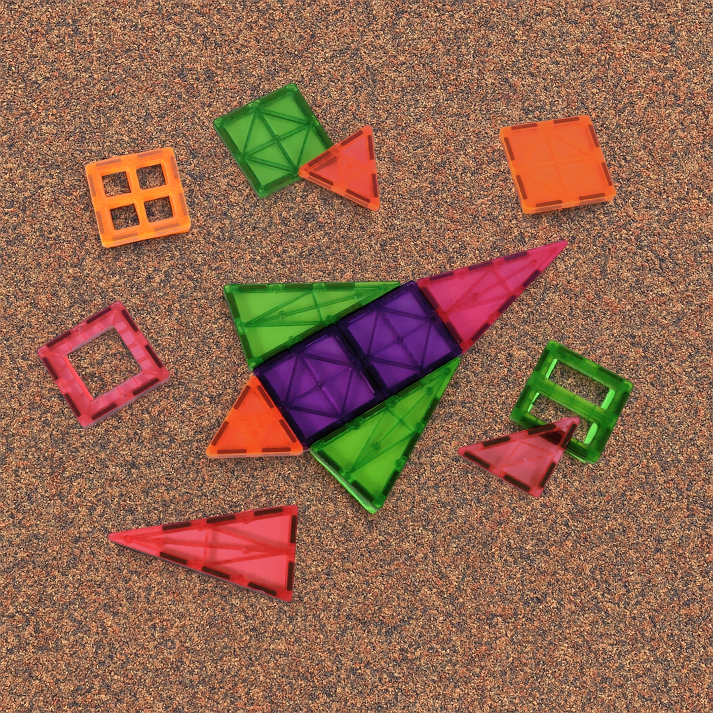 Wukusy 32-piece magnetic building tiles set for children, colorful cubes and shapes for creative play and STEM learning.