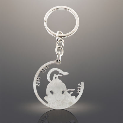 Devotional Jai Shri Ram metal keychain by Wukusy with intricate Ram symbol design, ideal for home or personal use.