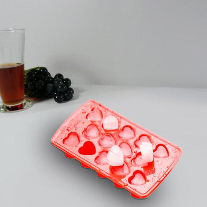 Wukusy heart-shaped ice cube tray with flexible silicone mold for making decorative ice cubes