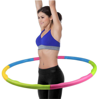 Wukusy 8018 Hoops Hula interlocking exercise ring for fitness, suitable for boys, girls, and adults, shown in use.