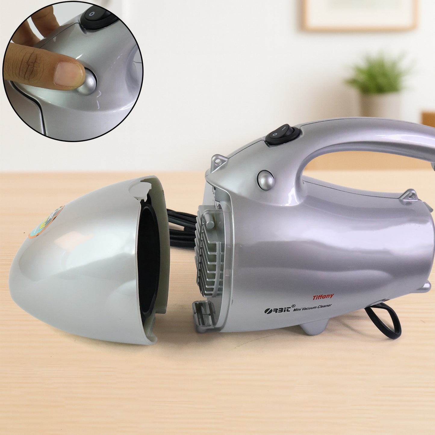 Wukusy Orbit high power handheld mini vacuum cleaner with 800W motor, compact design, and handheld portability.