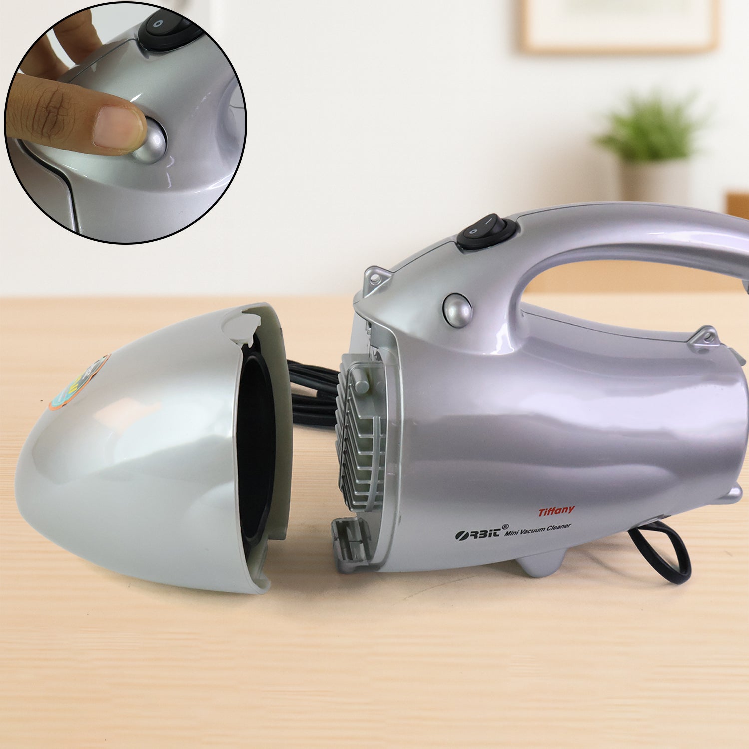 Wukusy Orbit high power handheld mini vacuum cleaner with 800W motor, compact design, and handheld portability.