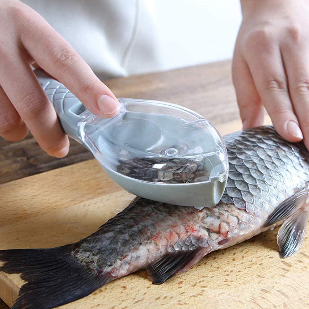 Wukusy Fish Scale Scraper and Peeler kitchen tool with textured fish scale surface for efficient scaling in the kitchen