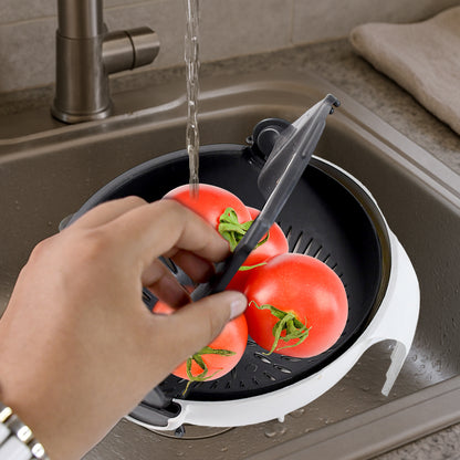 Wukusy 9-in-1 multifunctional vegetable chopper with various blades for slicing, dicing, and chopping vegetables in the kitchen.