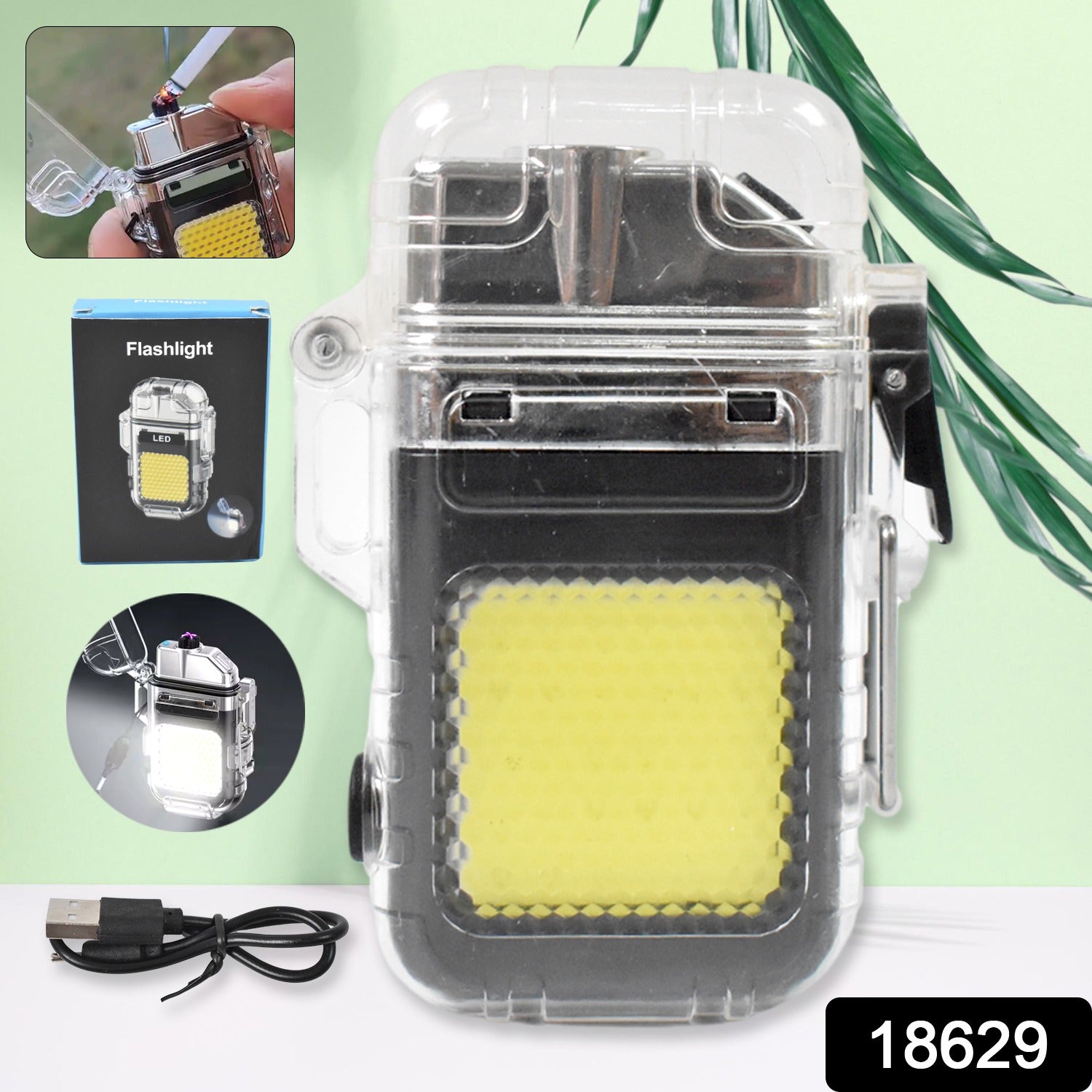 Wukusy USB rechargeable electric lighter with 3 modes and cob flashlight, suitable for home improvement tasks.