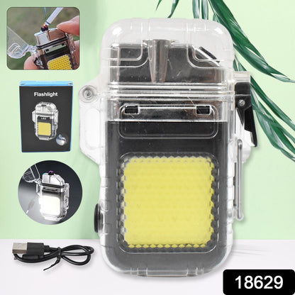 Wukusy USB rechargeable electric lighter with 3 modes and cob flashlight, suitable for home improvement tasks.