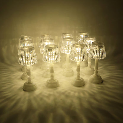 Set of 12 Wukusy LED crystal table lamps for home decor, featuring elegant crystal accents and warm lighting.