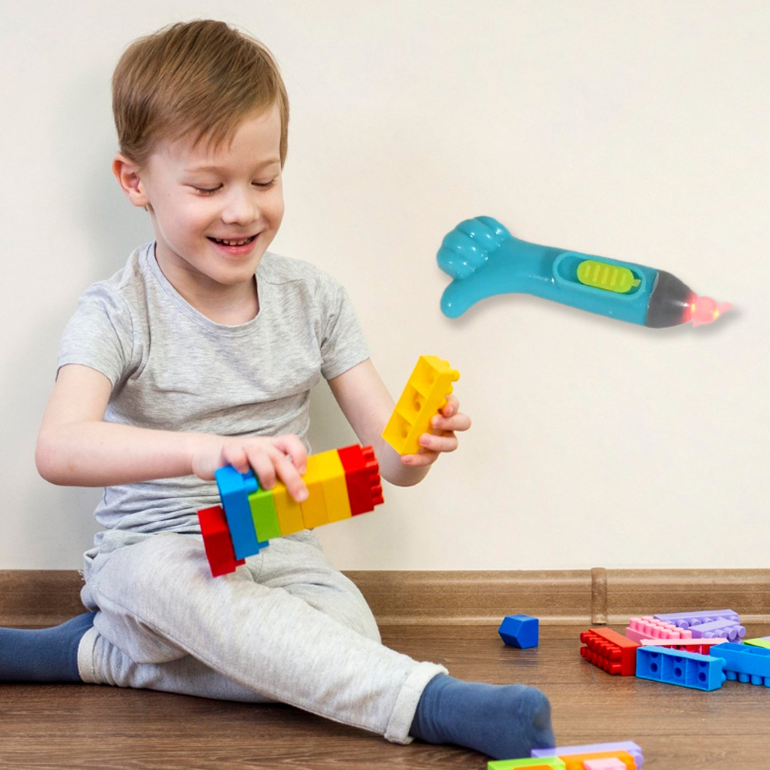 Wukusy 1930 Thumb Shaped Light Lightning Keychain toy with LED light, featuring a thumb shape design for fun and portability.