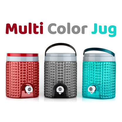 Wukusy 4500ml diamond cut plastic water jug for carrying water and beverages, clear design with a sturdy handle.