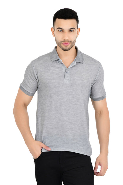 Pack of 4 men's solid polo neck t-shirts in multicolor from Drpshippr, showcasing casual men's collection.