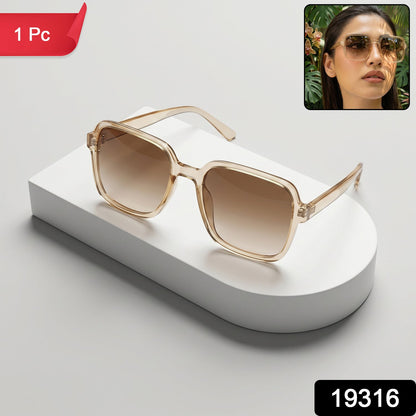 Square retro sunglasses for men and women with gradient tinted lenses by Wukusy, showing the stylish frame and tinted lenses.