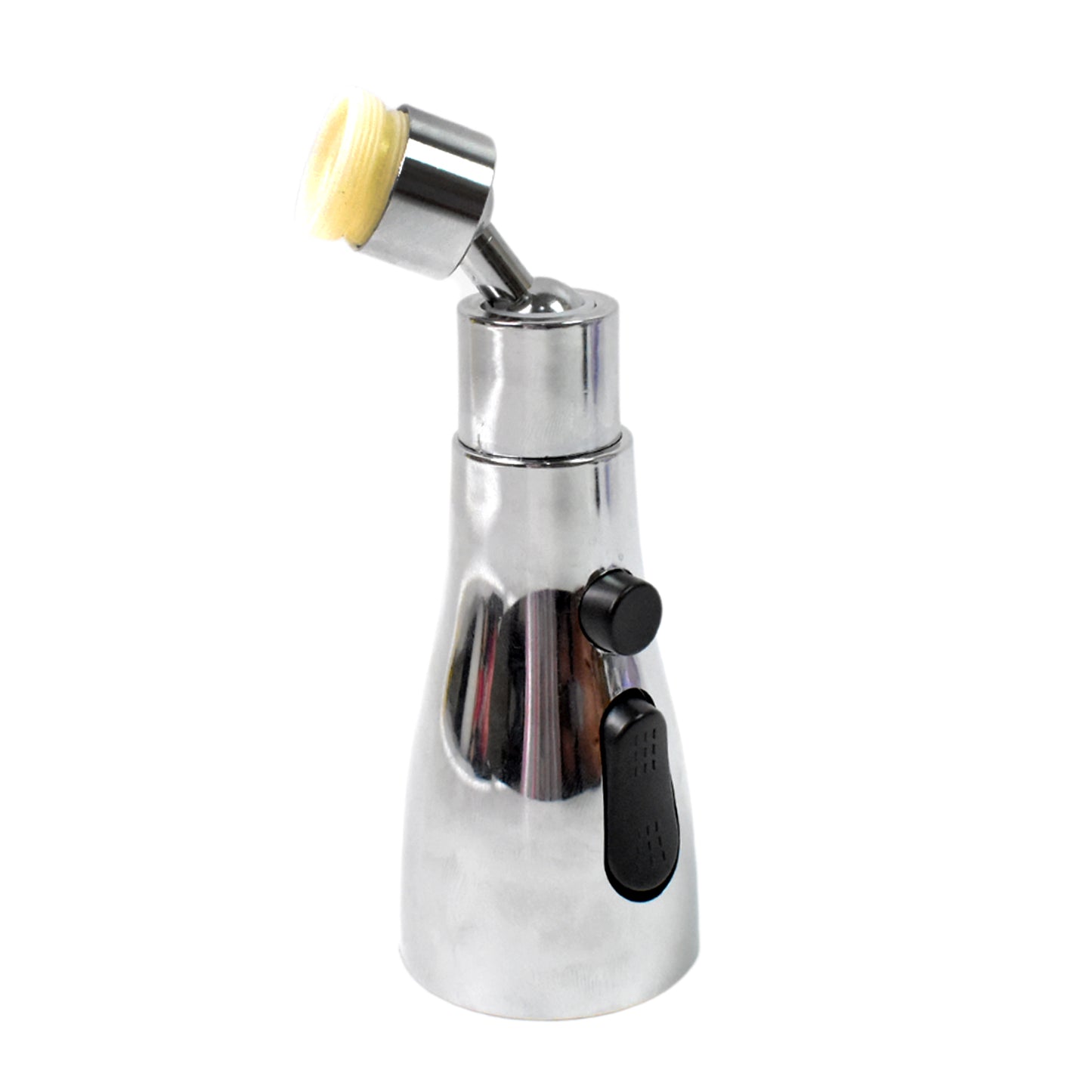 Wukusy kitchen faucet with 3-function pull-down sink sprayer installed over a sink, showing the sleek chrome finish and flexible hose