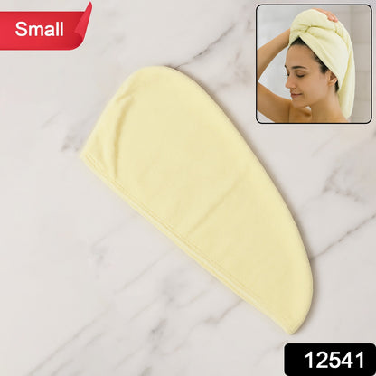 Wukusy hair drying towel wrap cap for women, small size, made of soft, absorbent fabric for quick hair drying.