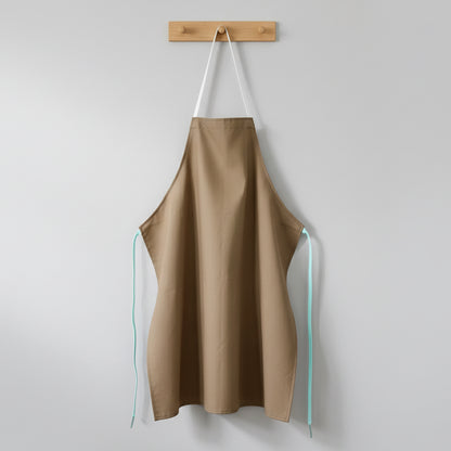 Wukusy premium full-cover chef apron in black with adjustable neck strap and large front pocket, designed for professional cooking.
