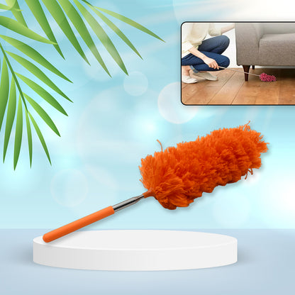 Wukusy adjustable microfiber duster with long handle for cleaning cars, offices, and air conditioners, washable and extendable for easy dusting.