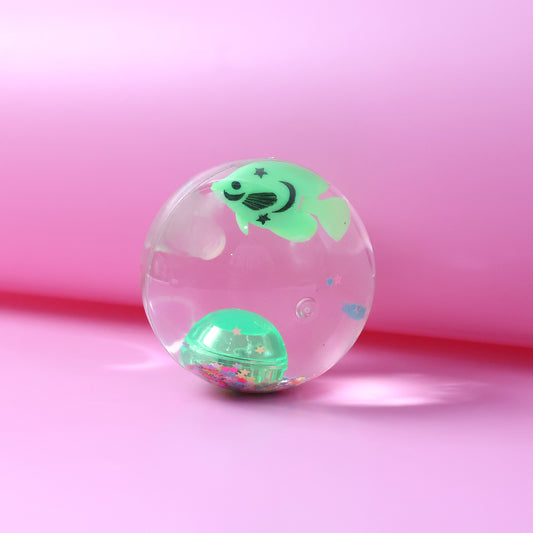 Wukusy light-up bouncy fish ball sensory toy with impact-activated LED flashing for tactile play and sensory stimulation