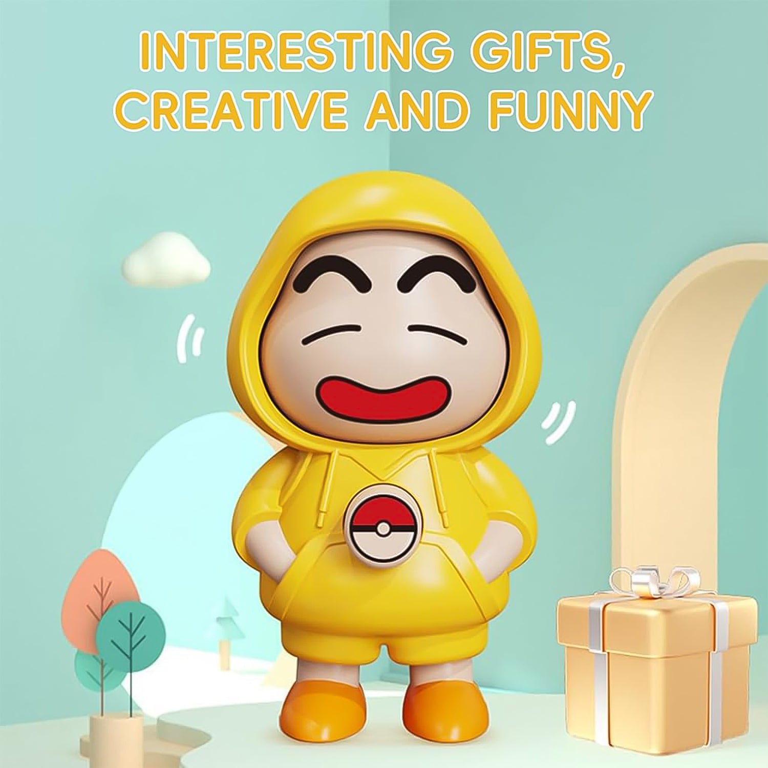 Wukusy face changing doll toy with keyring, small portable toy featuring a colorful, reversible face design on a keychain.