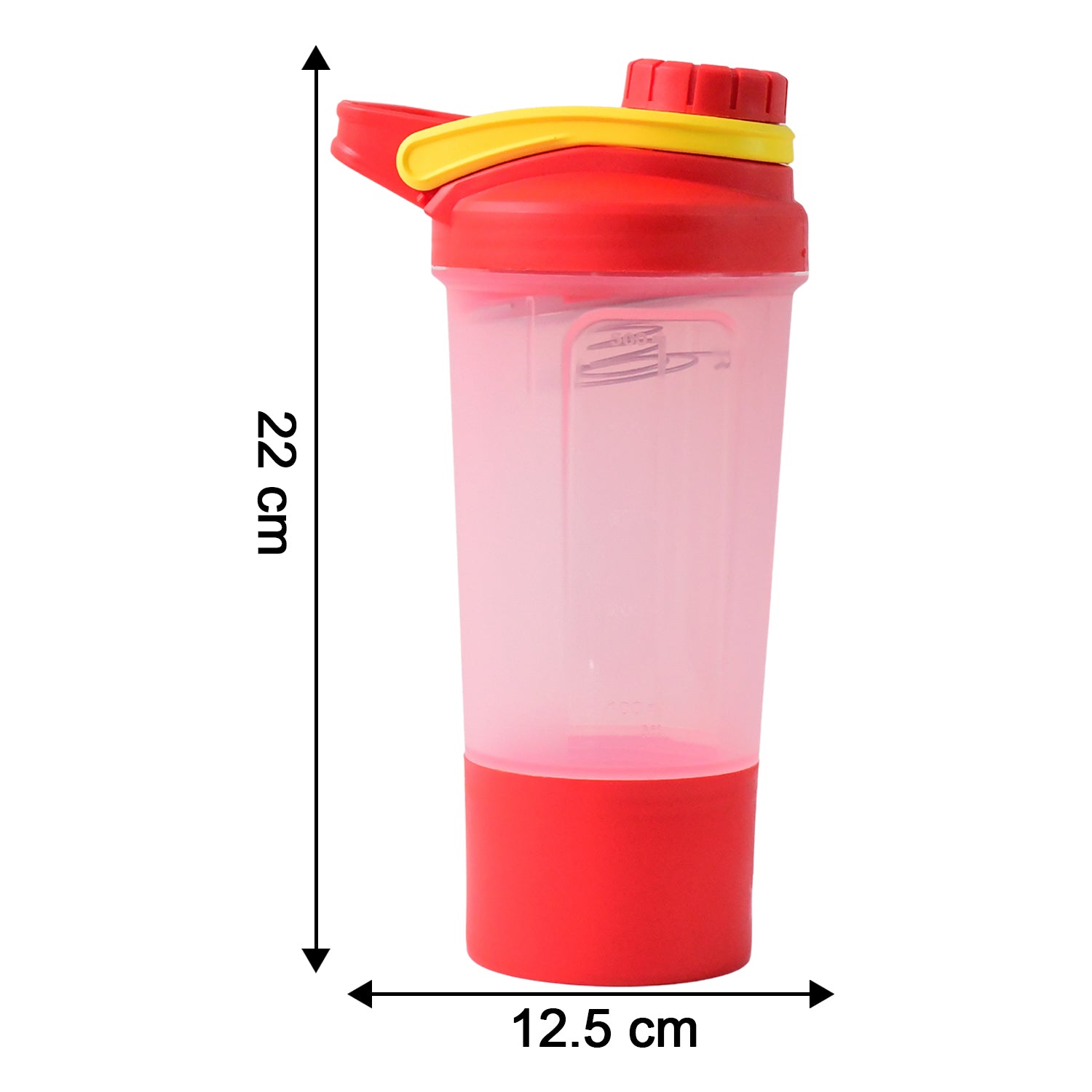 Wukusy Supermom Premium Booster Gym Shaker Bottle with mixing ball, 550ml, for fitness and hydration, in black with lid and grip.