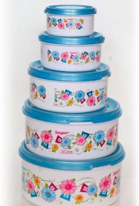 Set of five Drpshippr plastic grocery containers in various sizes including 2500ml, 1800ml, 1000ml, 500ml, and 250ml for home storage.