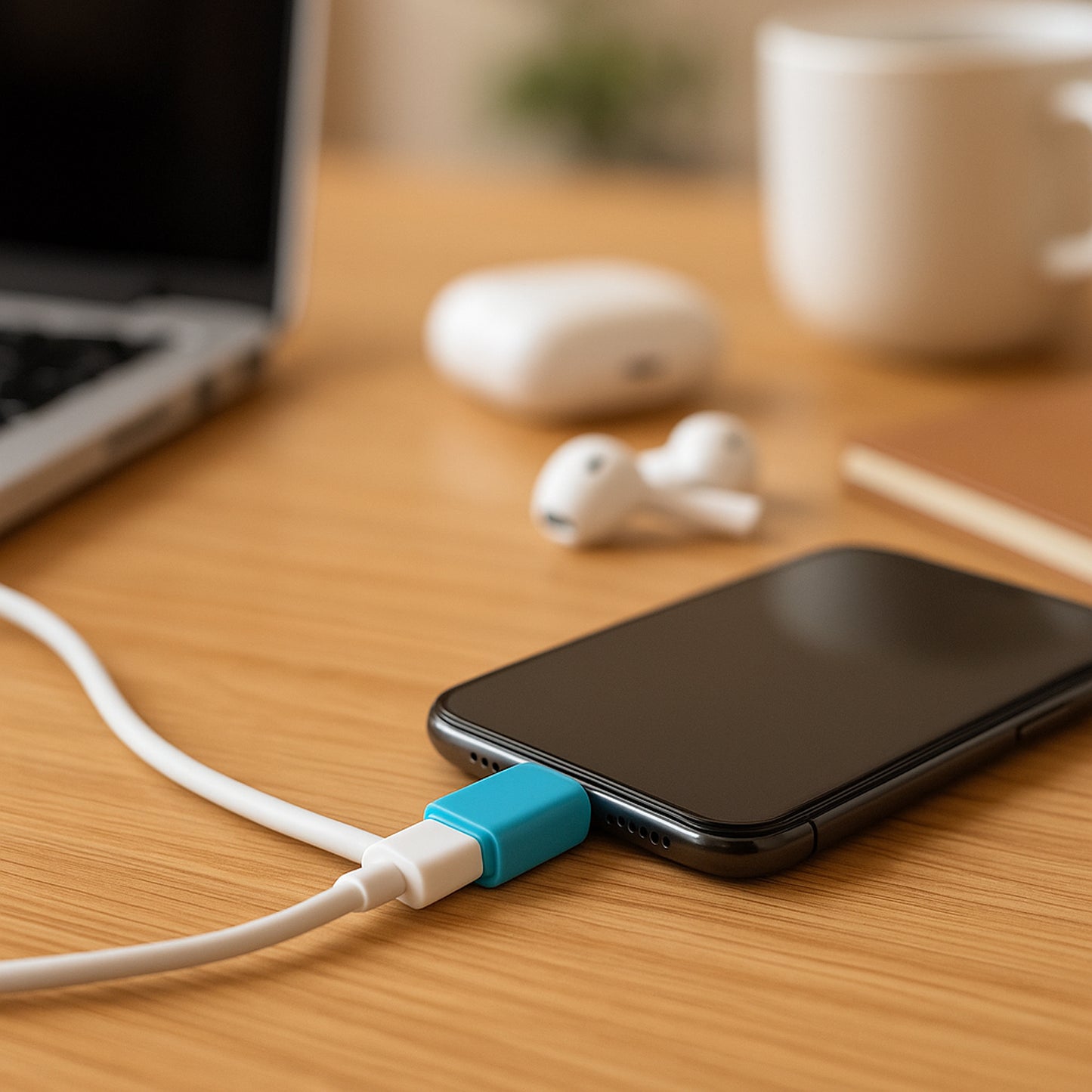 Wukusy USB Micro Type-C to USB-A OTG adapter set with two mobile accessories for connecting devices seamlessly.