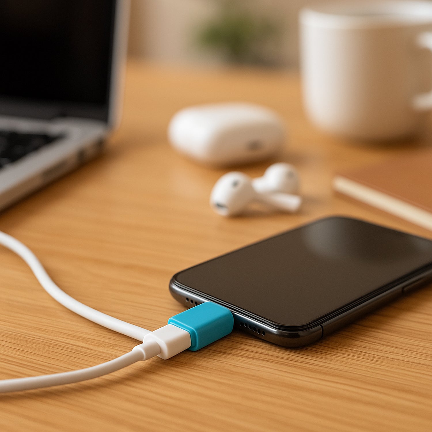 Wukusy USB Micro Type-C to USB-A OTG adapter set with two mobile accessories for connecting devices seamlessly.