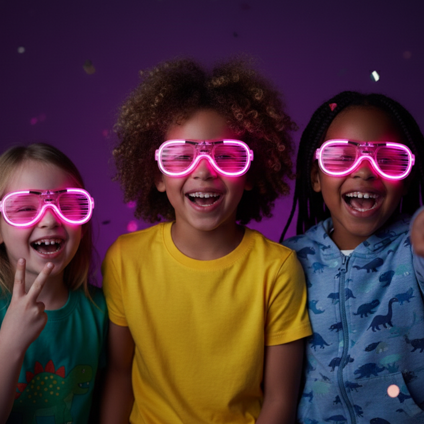 Wukusy LED light-up party glasses for night events, featuring bright illumination and playful design for fun celebrations.