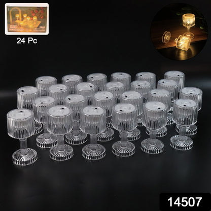 Set of 24 Wukusy LED crystal-effect table lamps for home decor, featuring elegant, shimmering crystal-like design.