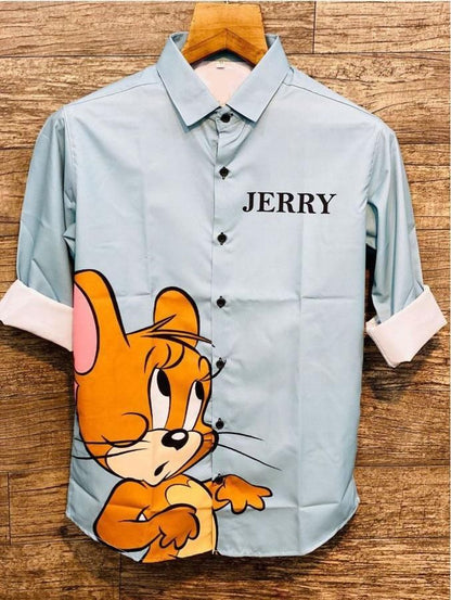 Poly cotton printed men's casual shirt with full sleeves, regular fit, from Drpshippr's men's collection.
