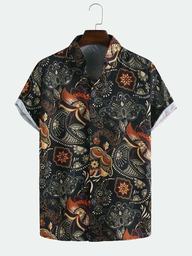 Poly cotton printed men's casual shirt with half sleeves, regular fit from Drpshippr's men's collection.