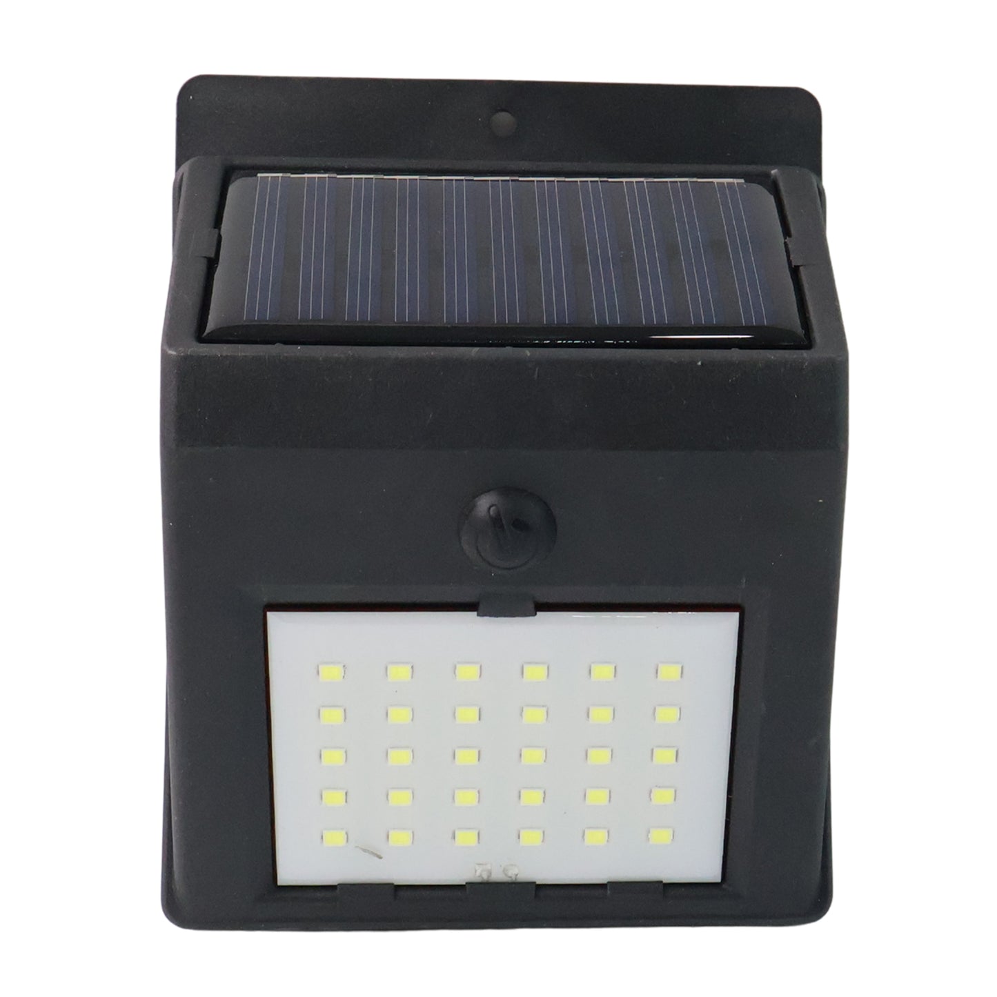 Wukusy solar powered LED wall light for garden, wall-mounted outdoor lighting with solar panel in a garden setting