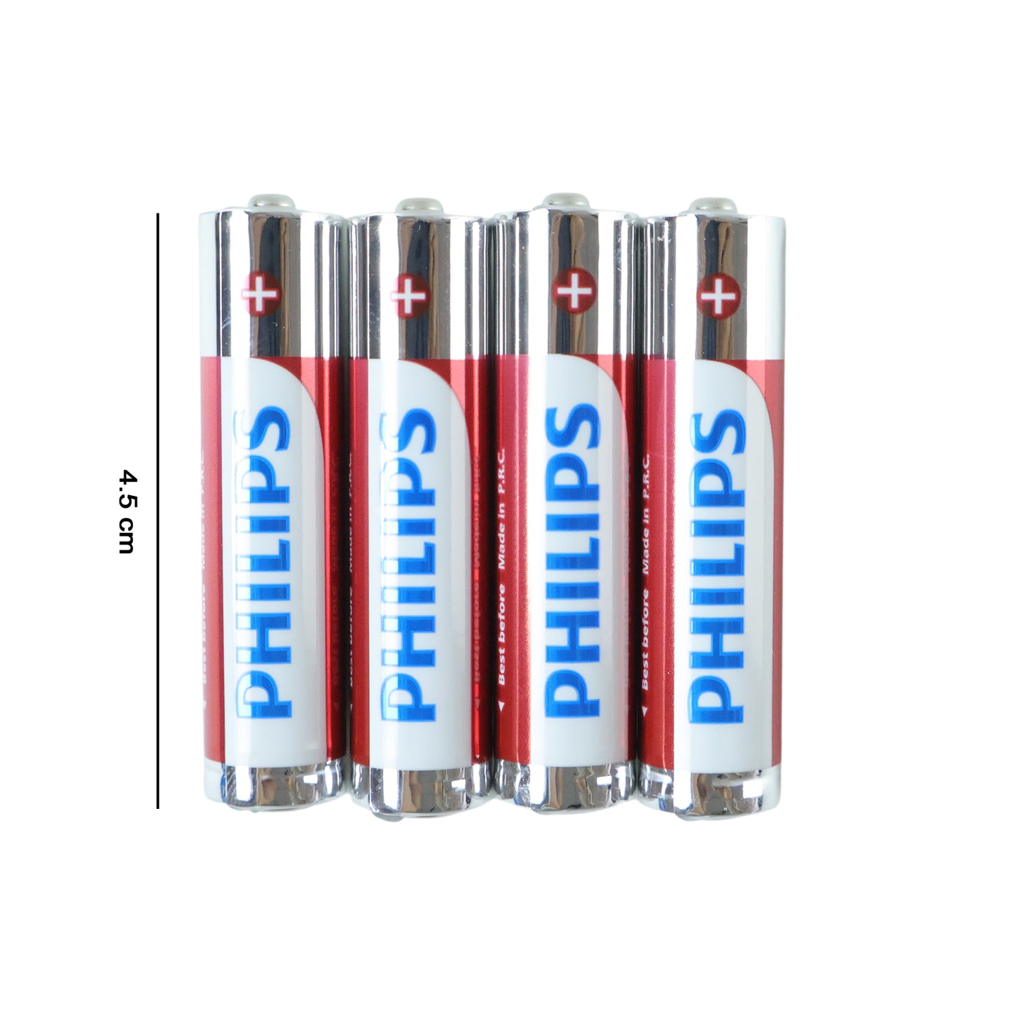 Wukusy AAA alkaline batteries 4-pack showing four fresh batteries with positive terminals visible
