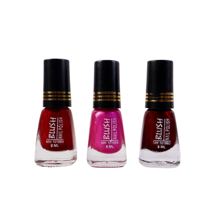 Wukusy Premium Blush Nail Polish in a 6ml bottle with mix color shades, showcasing glossy, vibrant nail polish for health and beauty.