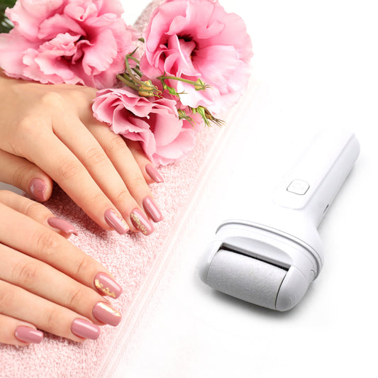 Wukusy portable electric foot file with heavy pressure induction, rechargeable callus remover and foot care device for dead skin removal.