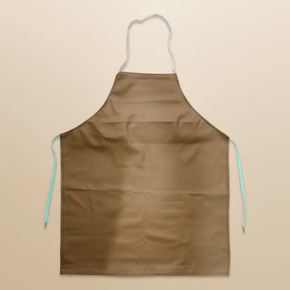 Wukusy premium full-cover chef apron with adjustable neck strap and front pocket, made of durable fabric for cooking or baking.