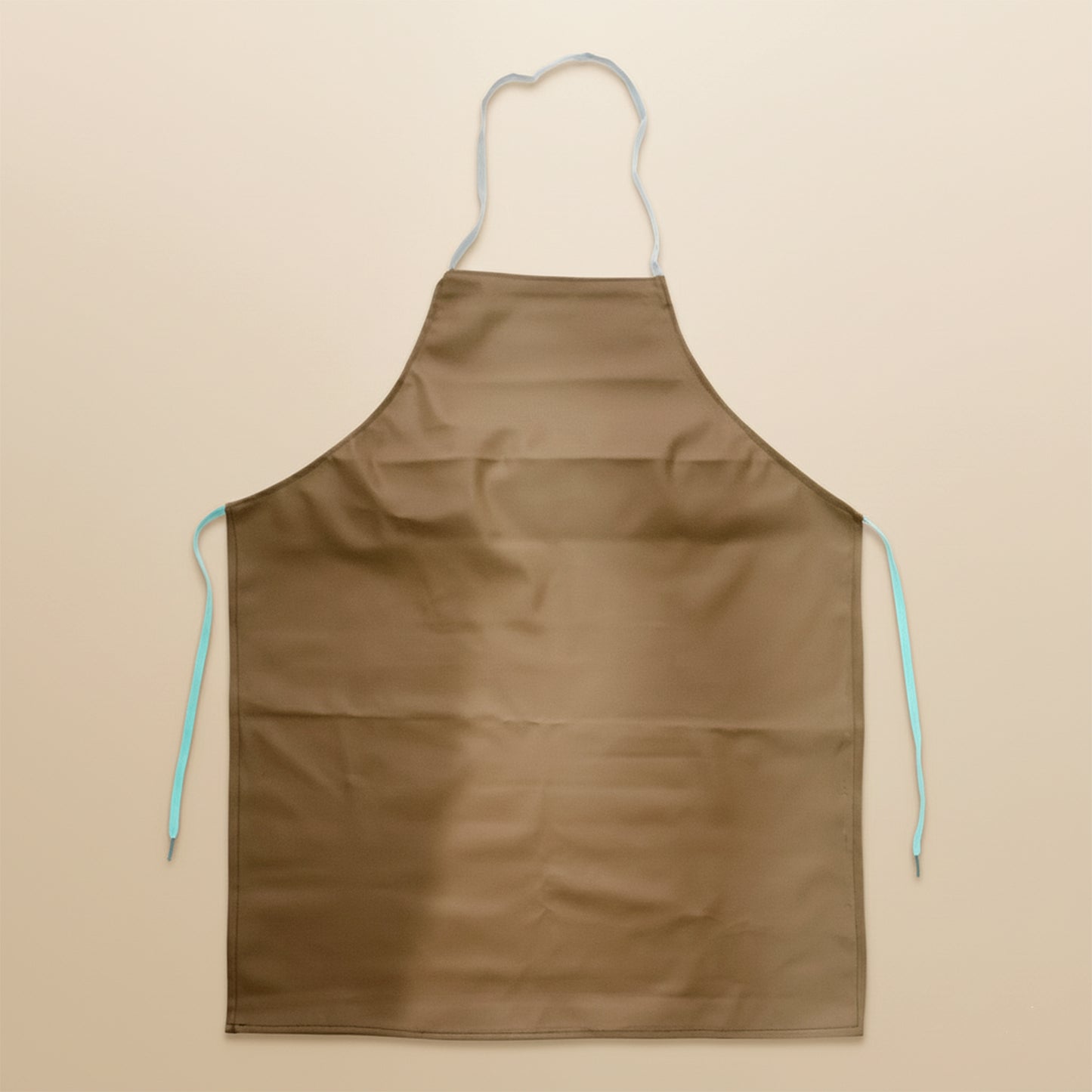 Wukusy premium full-cover chef apron in black fabric, featuring adjustable neck strap and front pocket for cooking or baking.