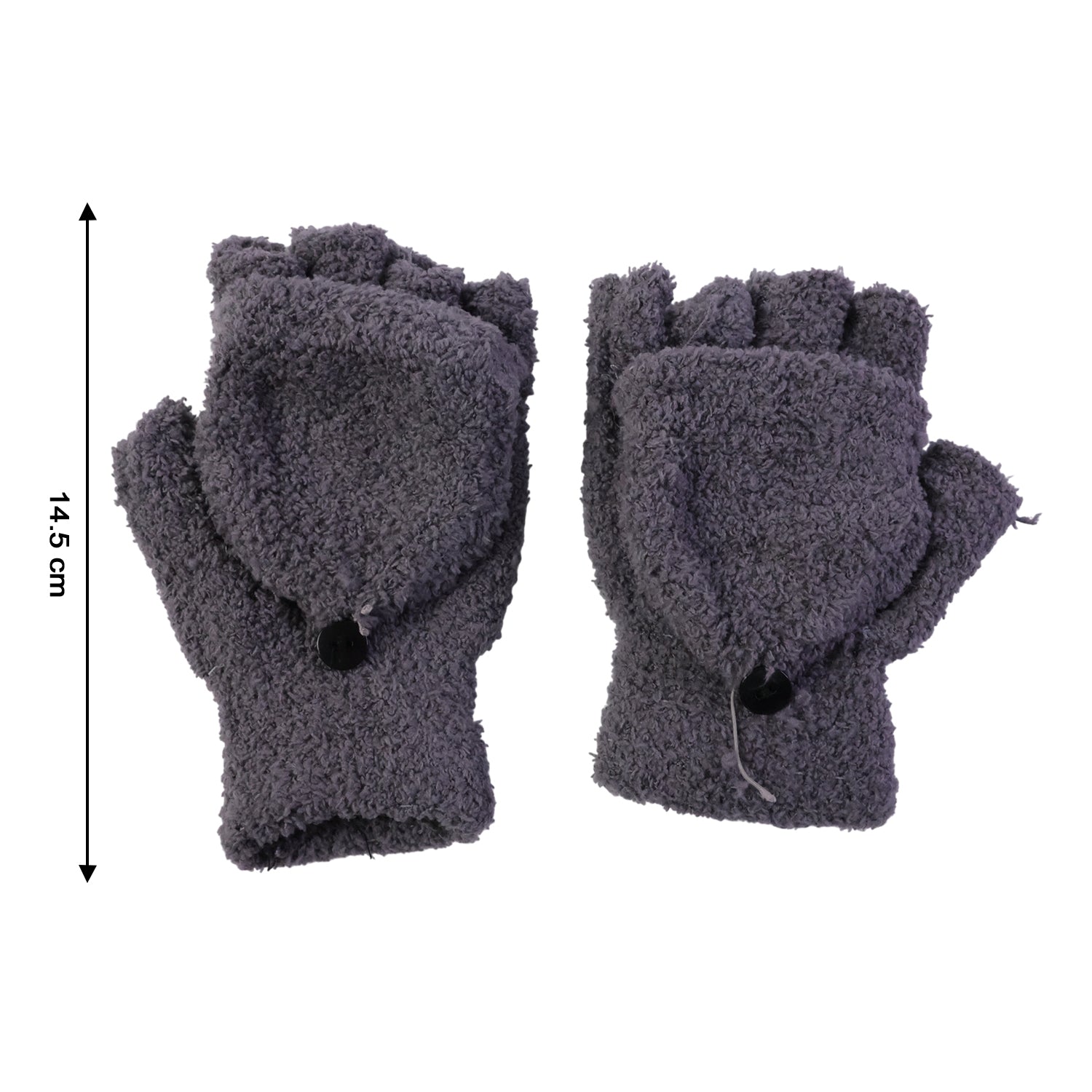 Pair of Wukusy winter fingerless gloves for men and women, soft and warm hand gloves shown in the image.